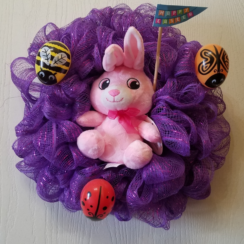Handmade Easter Wall Decor or door wreath Made on a 8 inch wire wreath frame